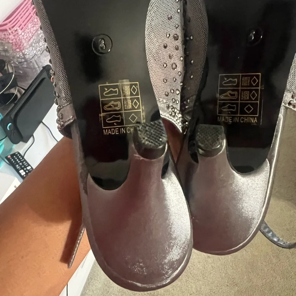 Chic Silver Studded Slingback Lady Couture Heels - Picture 11 of 11